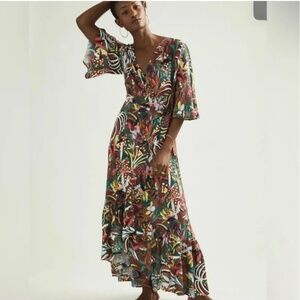 Anthropologie x Farm Rio Dress Wrap Midi Dress